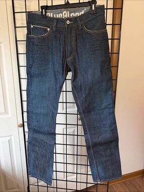 Slim Straight Dark Blue Jeans by